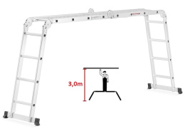 Wielofunkcyjna DRABINA PRZEGUBOWA aluminiowa 4x4 z PODESTEM