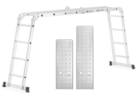 Wielofunkcyjna DRABINA PRZEGUBOWA aluminiowa 4x4 z PODESTEM