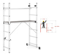RUSZTOWANIE aluminiowe 2x6 do pracy na SCHODACH - wielofunkcyjne 3w1
