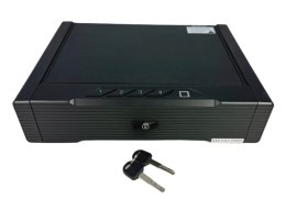 Sejf meblowy z zamkiem elektronicznym i biometrycznym kompaktowy czarny