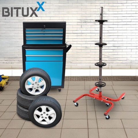 Stalowy stojak na 4 koła opony do 150kg 245mm Czerwony