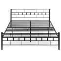 ŁÓŻKO metalowe 160x200 cm ze stelażem CZARNE NOWOCZESNE