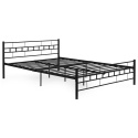 ŁÓŻKO metalowe 160x200 cm ze stelażem CZARNE NOWOCZESNE