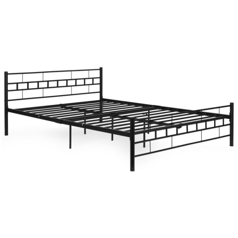 ŁÓŻKO metalowe 140x200 cm ze stelażem CZARNE NOWOCZESNE