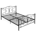 ŁÓŻKO metalowe 140x200 cm ze stelażem CZARNE KLASYCZNE