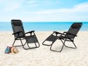 Leżak fotel ogrodowy regulowane oparcie ZERO GRAVITY MultiGarden - czarny