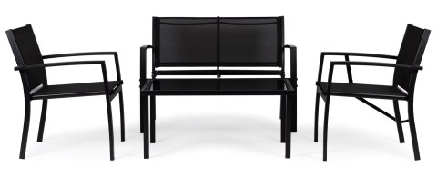 Zestaw mebli ogrodowych stół ławka fotele metal MultiGarden