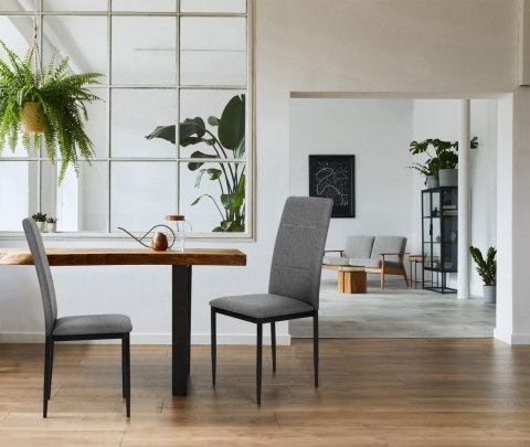 Komplet 4 krzeseł krzesło do jadalni i salonu szare ModernHome