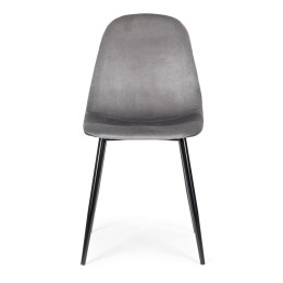 Komplet 4 krzeseł welurowych krzesło do jadalni i salonu szare ModernHome