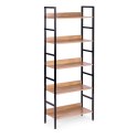 Regał loftowy wysoki 5 półek metal MDF ModernHome