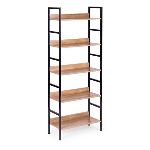 Regał loftowy wysoki 5 półek metal MDF ModernHome