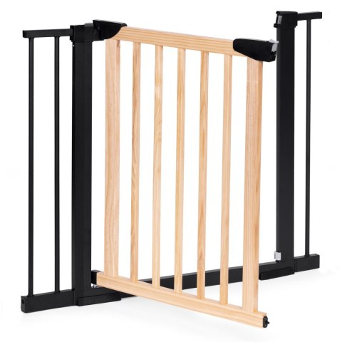 Bramka barierka zabezpieczająca 74-100 cm na schody i drzwi metal drewno dodatkowe panele