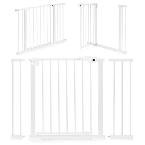 Bramka barierka zabezpieczająca 74-105 cm na schody i drzwi stal dodatkowe panele biała ECOTOYS