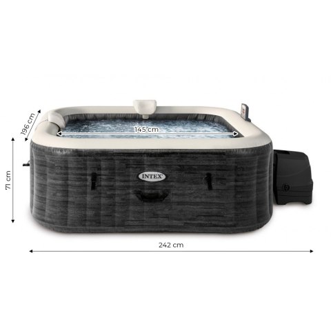 Nadmuchiwane SPA kwadratowe basen z hydromasażem 6 os. 196x71 cm akcesoria premium INTEX 28452