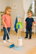 Drewniany zestaw do sprzątania dla dzieci mop zmiotka z szufelką 7 elementów ECOTOYS