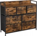 Komoda szafka do sypialni salonu przedpokoju 7 szuflad rustykalny brąz