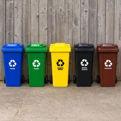 Kosz na smieci pojemnik 120L kubeł śmietnik zielony szkło gumowe koła