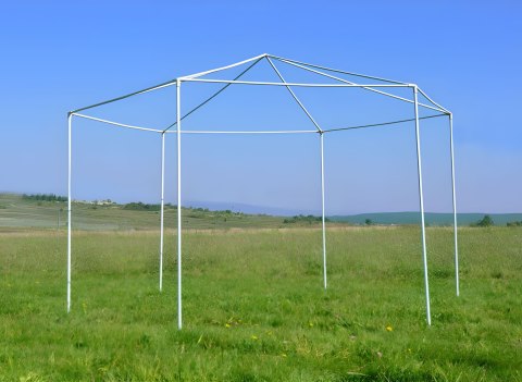 Namiot pawilon ogrodowy handlowy 2x2x2 m z oknami szary MultiGarden