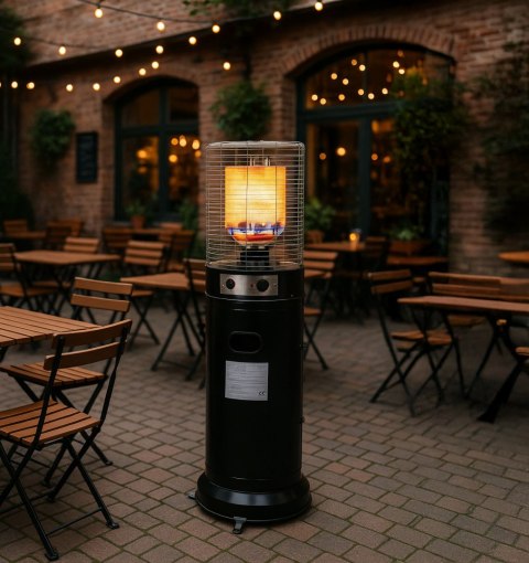 Ogrzewacz gazowy grzejnik 11 kW szklany na ogród patio reduktor wąż pokrowiec MultiGarden