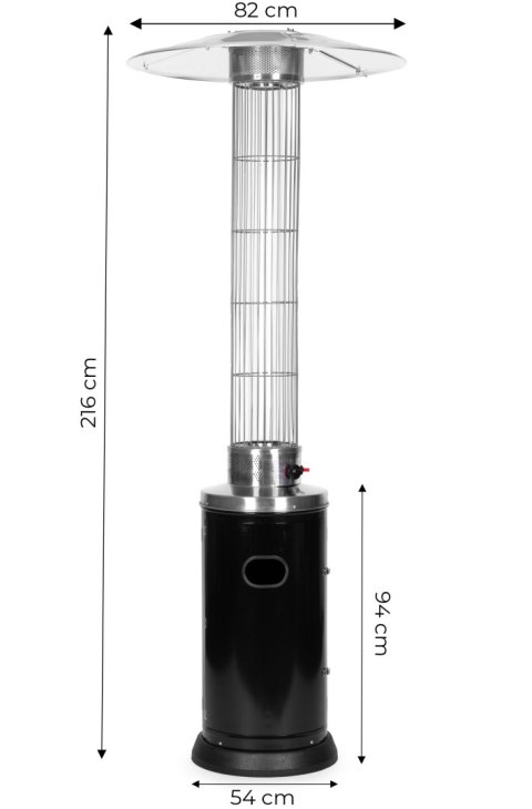 Ogrzewacz parasol gazowy grzejnik 9 kW szklany na ogród patio reduktor wąż pokrowiec MultiGarden