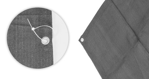 Osłona balkonowa z okuciami 100x700 cm siatka cieniująca + elementy instalacyjne szara MultiGarden