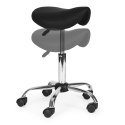 Stołek obrotowy siodło taboret kosmetyczny medyczny fotel regulowany czarny ModernHome
