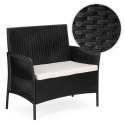 Zestaw mebli ogrodowych stół ławka fotele czarny MultiGarden