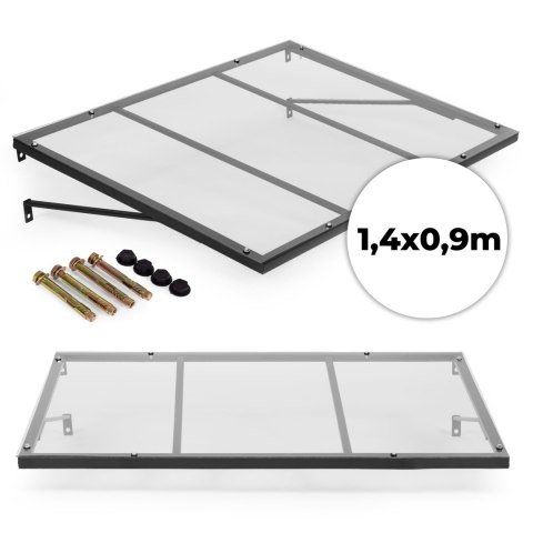 Daszek nad drzwi wejściowe 140x90 cm zadaszenie osłona UV MultiGarden