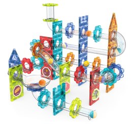 Klocki magnetyczne kontrukcyjne 3D tor kulkowy kulodrom 113 elementów
