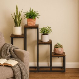 Kwietnik stojący stojak na kwiaty ozdoby 4 półki loft ModernHome
