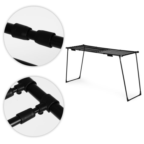 Suszarka na pranie stojąca rozsuwana teleskopowa 19 metrów składana czarna