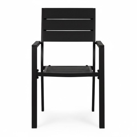 Zestaw 2 krzeseł ogrodowych na taras balkon stal HDPE czarne MultiGarden