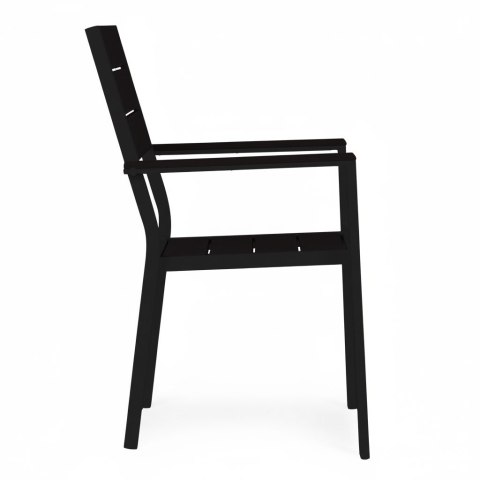 Zestaw 2 krzeseł ogrodowych na taras balkon stal HDPE czarne MultiGarden