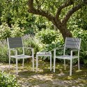 Zestaw 2 krzeseł ogrodowych na taras balkon stal HDPE szare białe MultiGarden