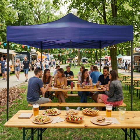 Dach poszycie 3x3 m do namiotu pawilonu ogrodowego 420D PVC niebieski MultiGarden