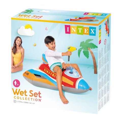 Dmuchany myśliwiec do pływania dla dzieci samolot z działkiem wodnym INTEX 57531