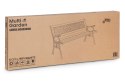Drewniana ławka ogrodowa 126x51 cm z ażurowym oparciem i żeliwnymi nogami parkowa MultiGarden