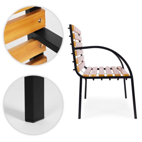 Drewniana ławka ogrodowa z oparciem 122x57 cm parkowa MultiGarden