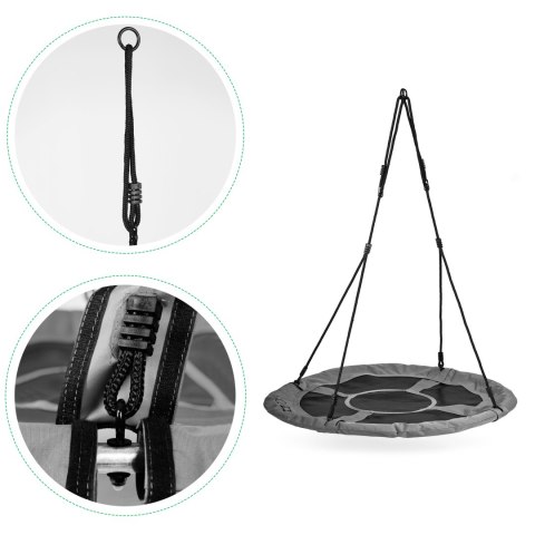 Huśtawka ogrodowa bocianie gniazdo 100 cm szara ECOTOYS