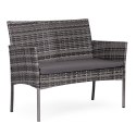 Komplet mebli ogrodowych z technorattanu ławka stolik krzesła szary MultiGarden
