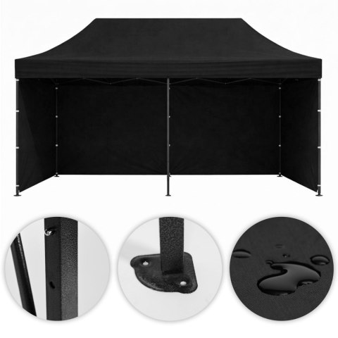 Pawilon ogrodowy eventowy automatyczny samorozkładalny namiot 3x6 m czarny MultiGarden