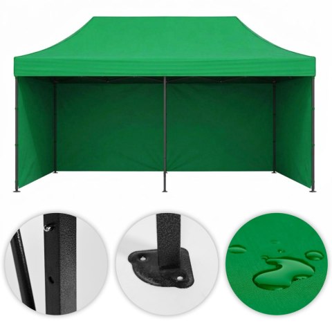 Pawilon ogrodowy eventowy automatyczny samorozkładalny namiot 3x6 m zielony MultiGarden