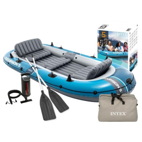 Ponton dmuchany Excursion 5 5-osobowy pompka 2 wiosła torba INTEX 66325