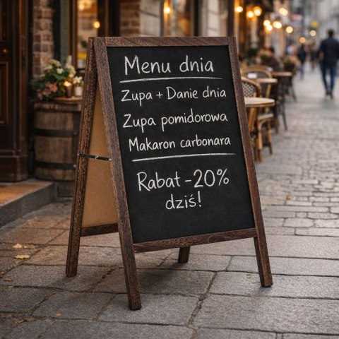 Potykacz stojak reklamowy 83x50 cm dwustronna tablica kredowa ModernHome