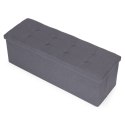 Pufa pikowana 111x38 cm ze schowkiem tapicerowana ława skrzynia ciemnoszara ModernHome