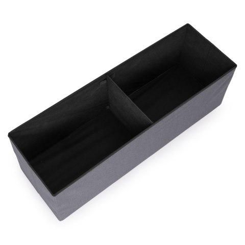 Pufa pikowana 111x38 cm ze schowkiem tapicerowana ława skrzynia ciemnoszara ModernHome