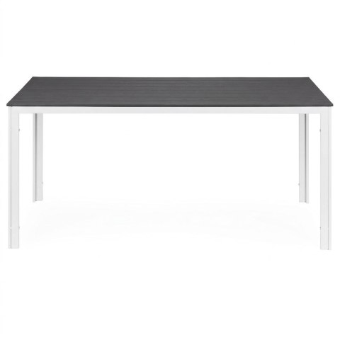 Stół ogrodowy 6-osobowy 156x78 cm polywood meble na taras szare białe MultiGarden