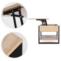 Stolik kawowy rozkładany blat podnoszony 90 cm schowek półka dąb sonoma ModernHome