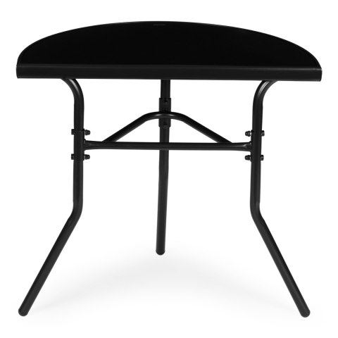 Stolik półokrągły szklany kawowy na balkon taras patio czarny MultiGarden