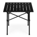 Stolik turystyczny składany 53x55 cm kempingowy z torbą czarny MultiGarden